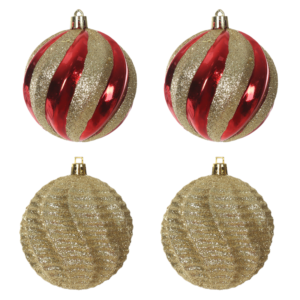 BOLAS DECORADAS (VERMELHO DOURADO) 8D