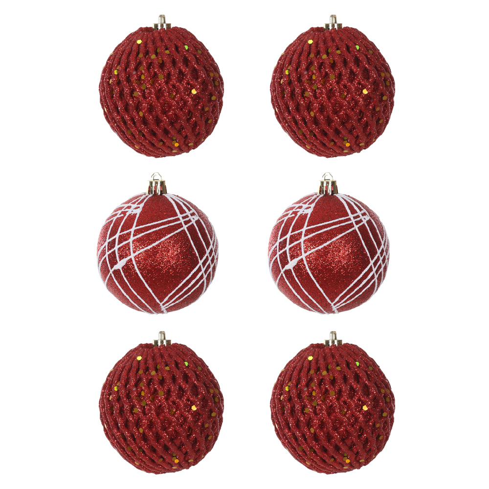 BOLAS DECORADAS NATAL (VERMELHO) 8D