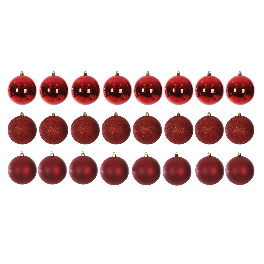 BOLAS DECORADAS NATAL C/24 (VERMELHO) 10D