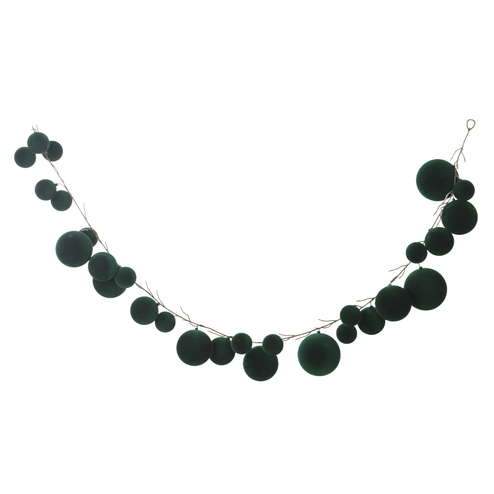 BOLAS DECORADAS CORDAO DE BOLAS (VERDE ESCURO) 1,9m