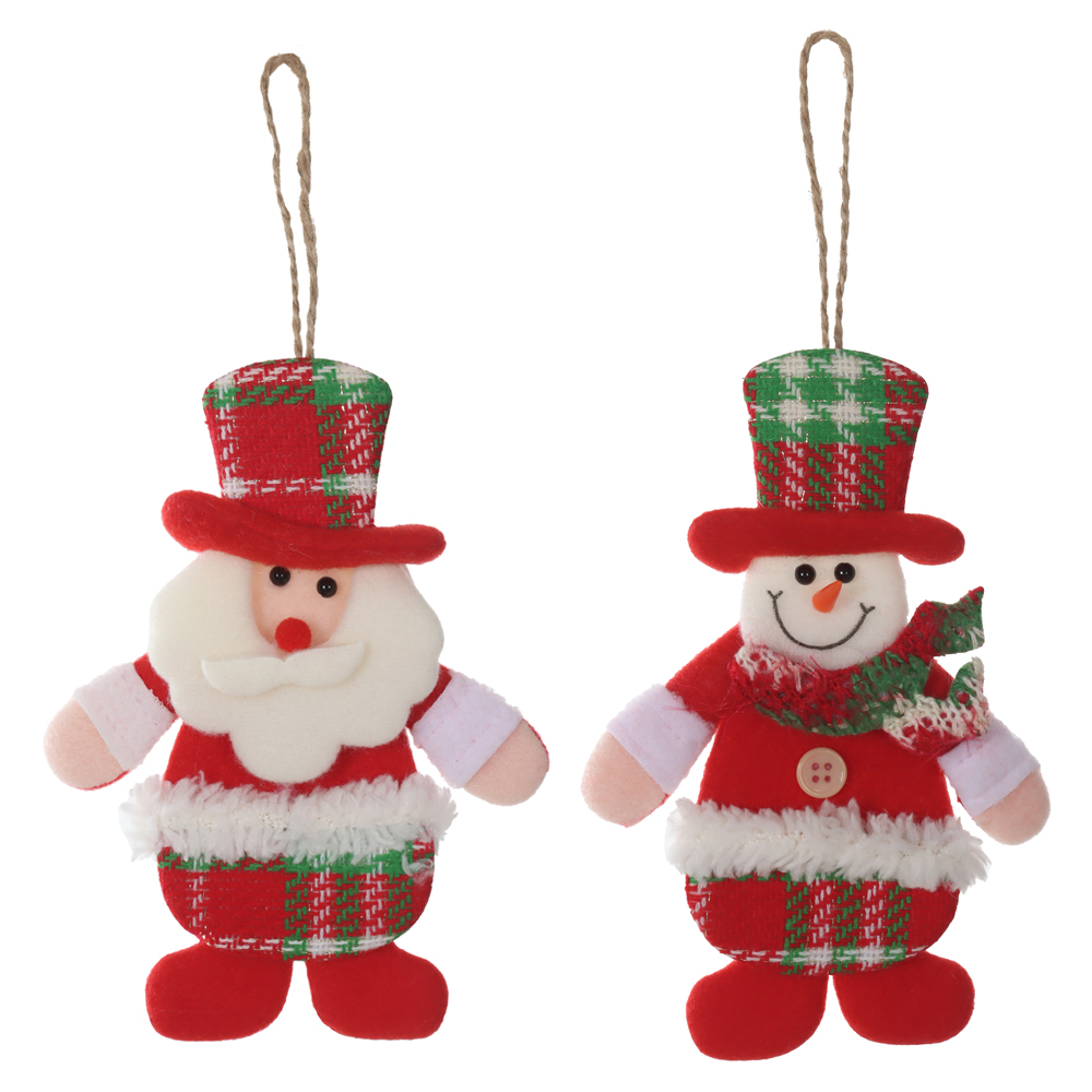 ENFEITE SORTIDO BONECO DE NEVE NOEL NATAL (VERMELHO) 12X18cm