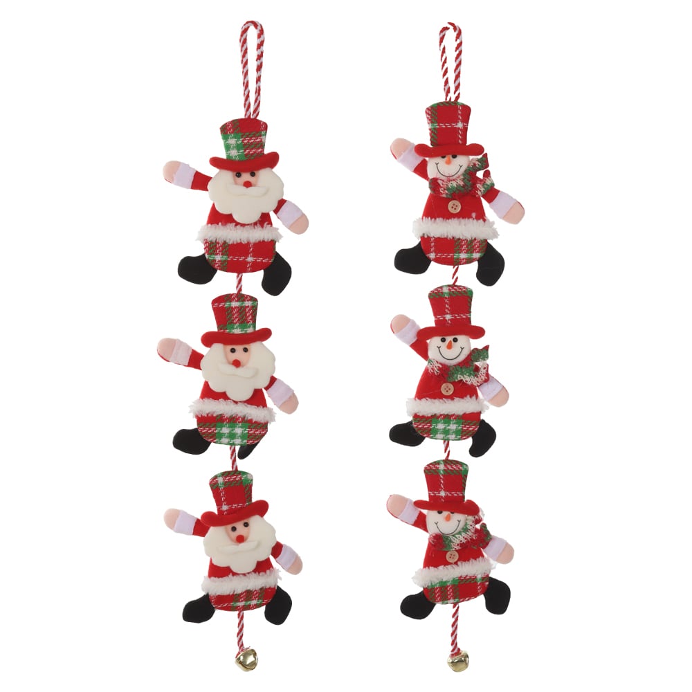 ENFEITE SORTIDO BONECO DE NEVE NOEL NATAL (VERMELHO) 15X63cm