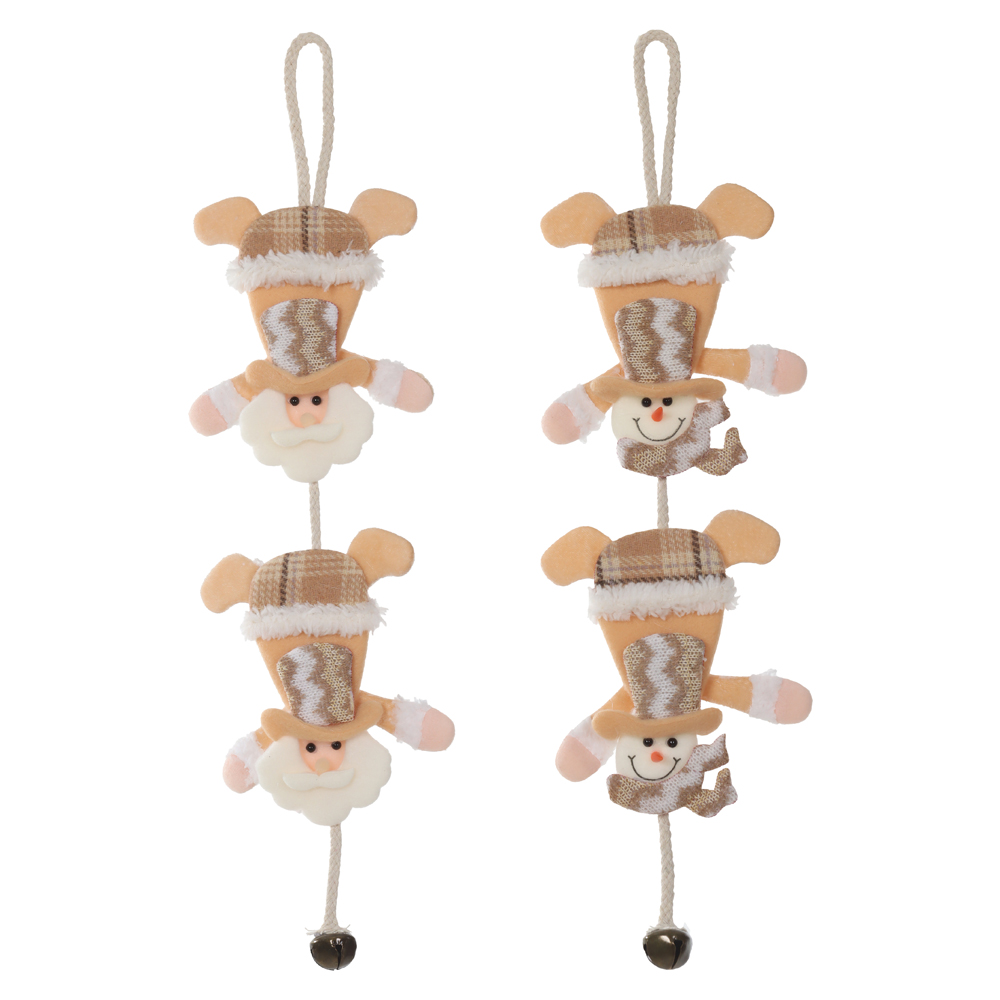 ENFEITE SORTIDO BONECO DE NEVE NOEL NATAL (BEGE) 12X45cm