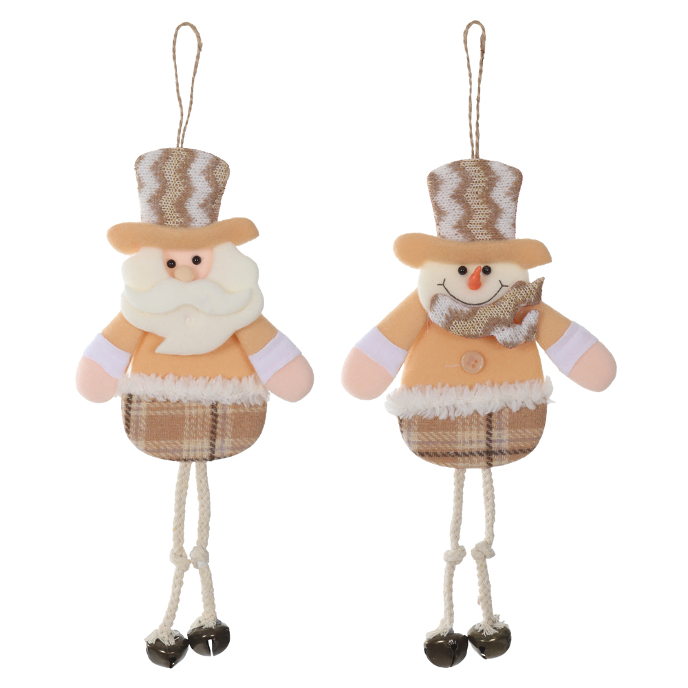 ENFEITE SORTIDO BONECO DE NEVE NOEL NATAL (BEGE) 16X30cm