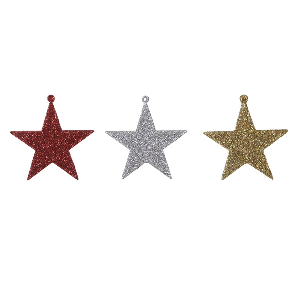 ENFEITE ESTRELAS NATAL (COLORIDO) 7,5X8cm