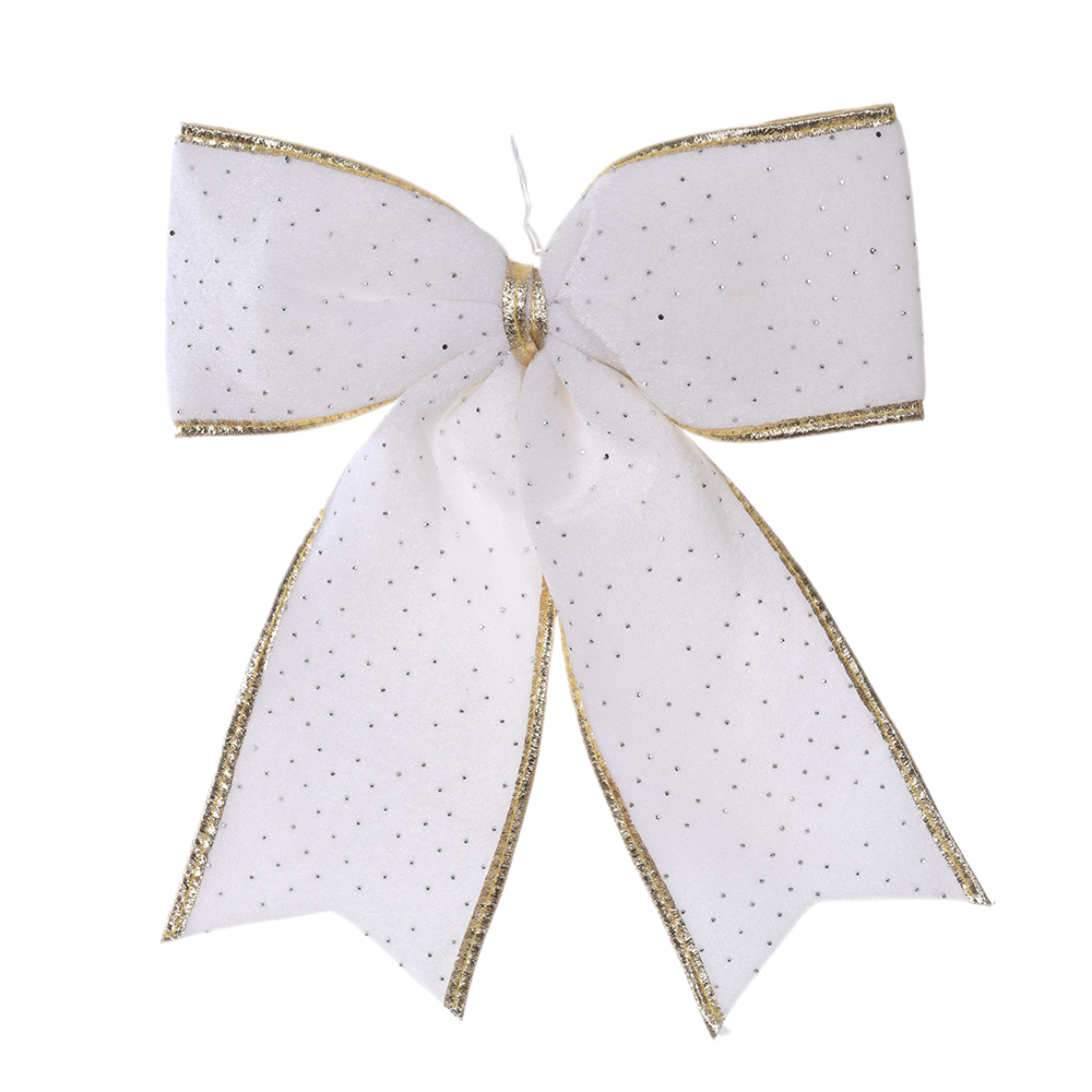 ENFEITE LACO NATAL (BRANCO) 20X25cm