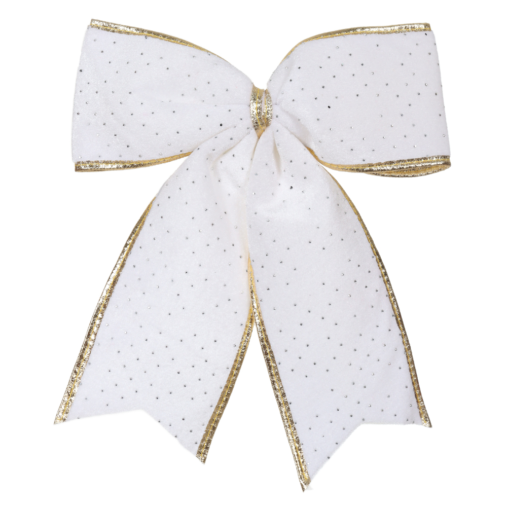 ENFEITE LACO NATAL (BRANCO) 30X35cm