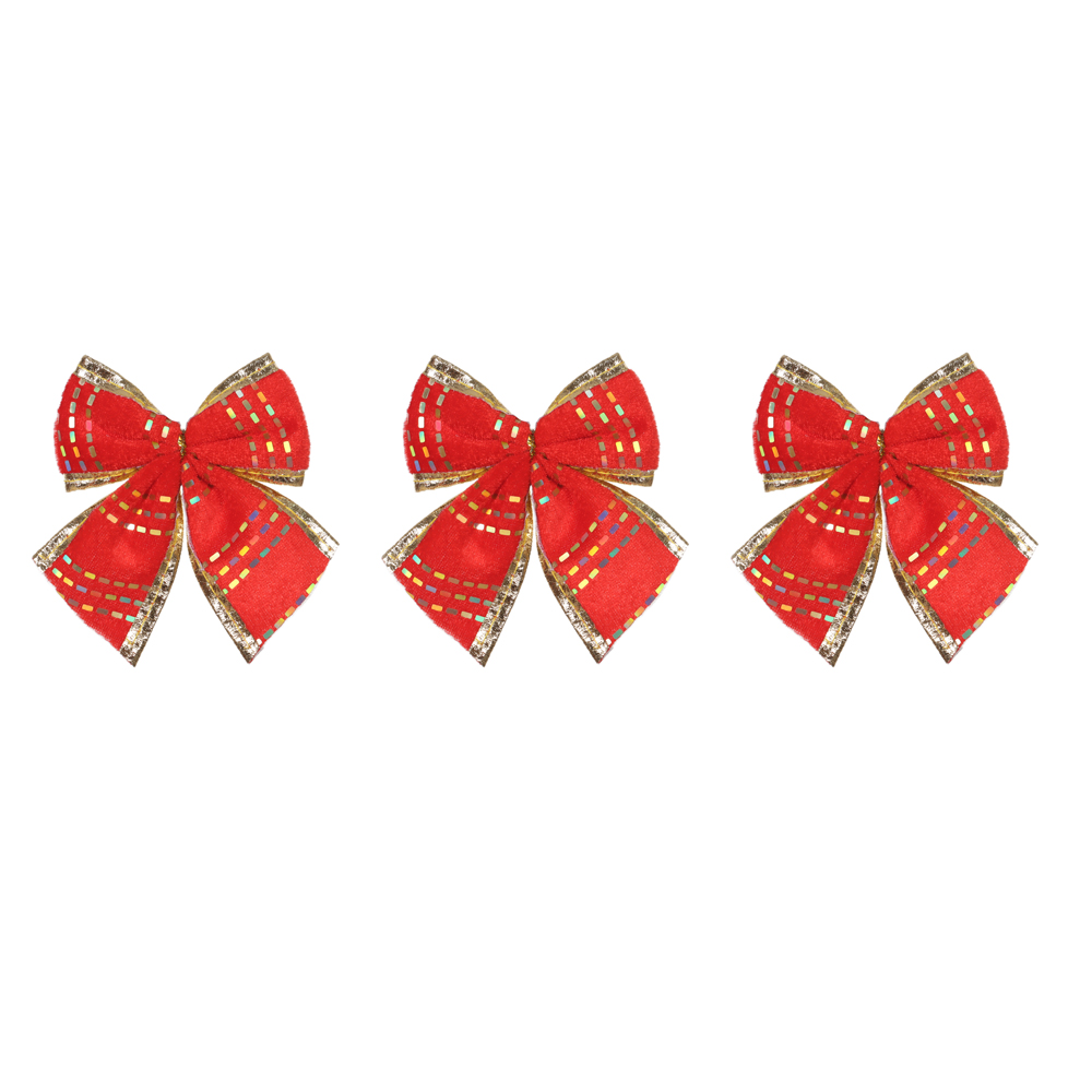 ENFEITE LACO NATAL (VERMELHO) 9X10cm