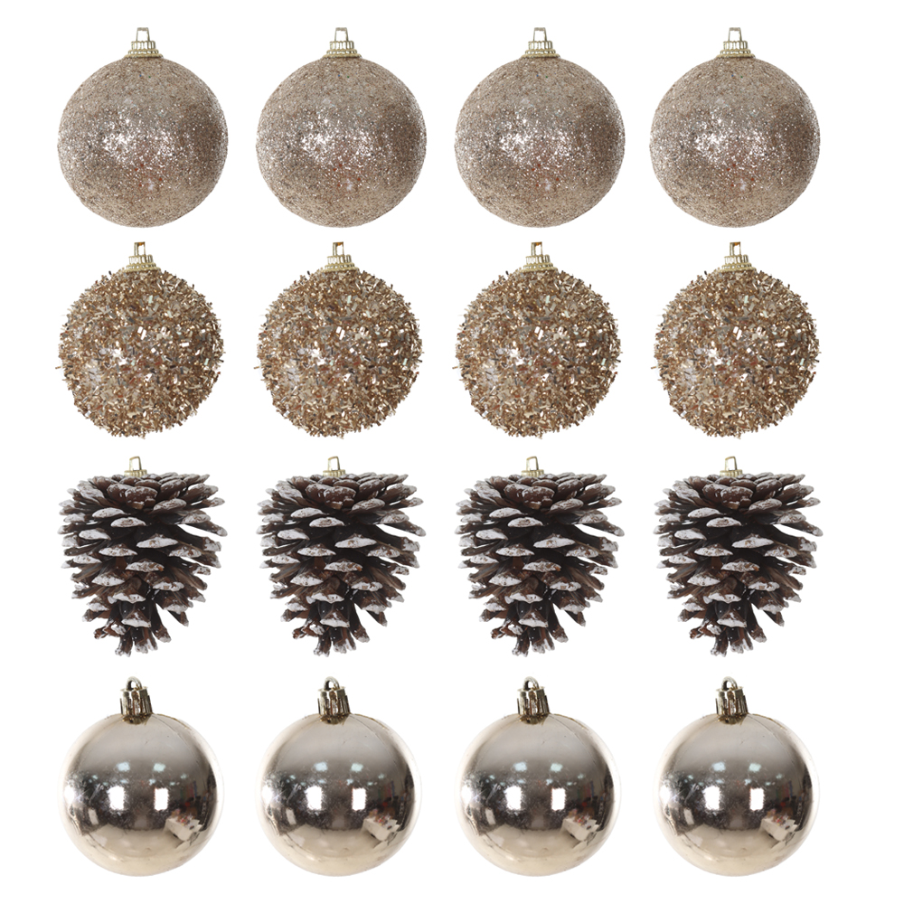 BOLAS DECORADAS NATAL C/16 (CHAMPANHE) 6D