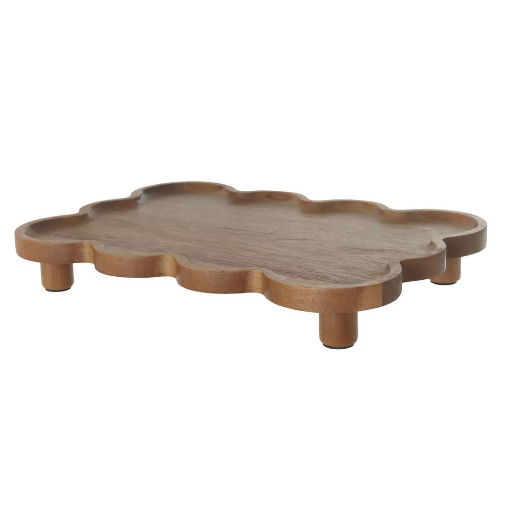 BANDEJA MD ACACIA 5X23X32cm C/ BASE ENCANTO (BEGE)