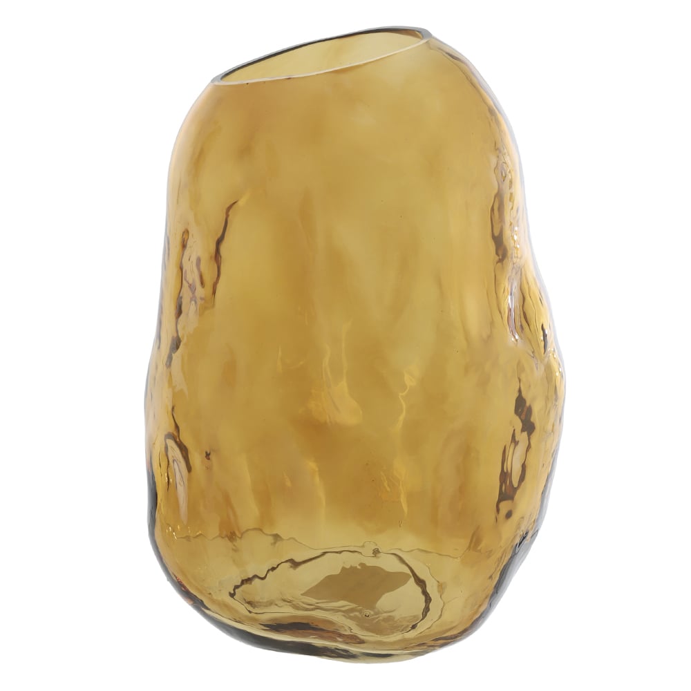 VASO DECORATIVO VIDRO ORGANICO (AMBAR) 22,5cm 15d