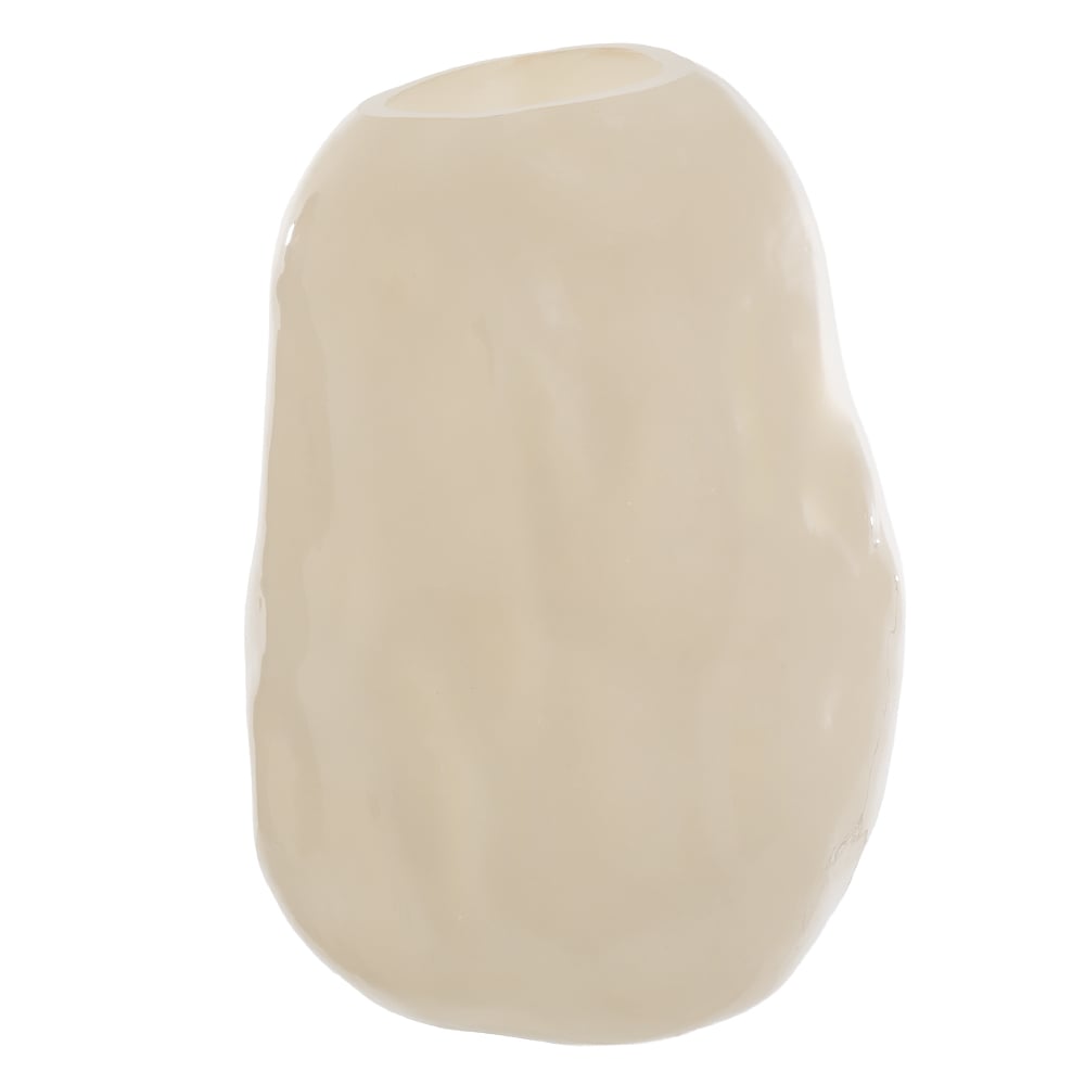 VASO DECORATIVO VIDRO ORGANICO (BEGE) 22,5cm 15d