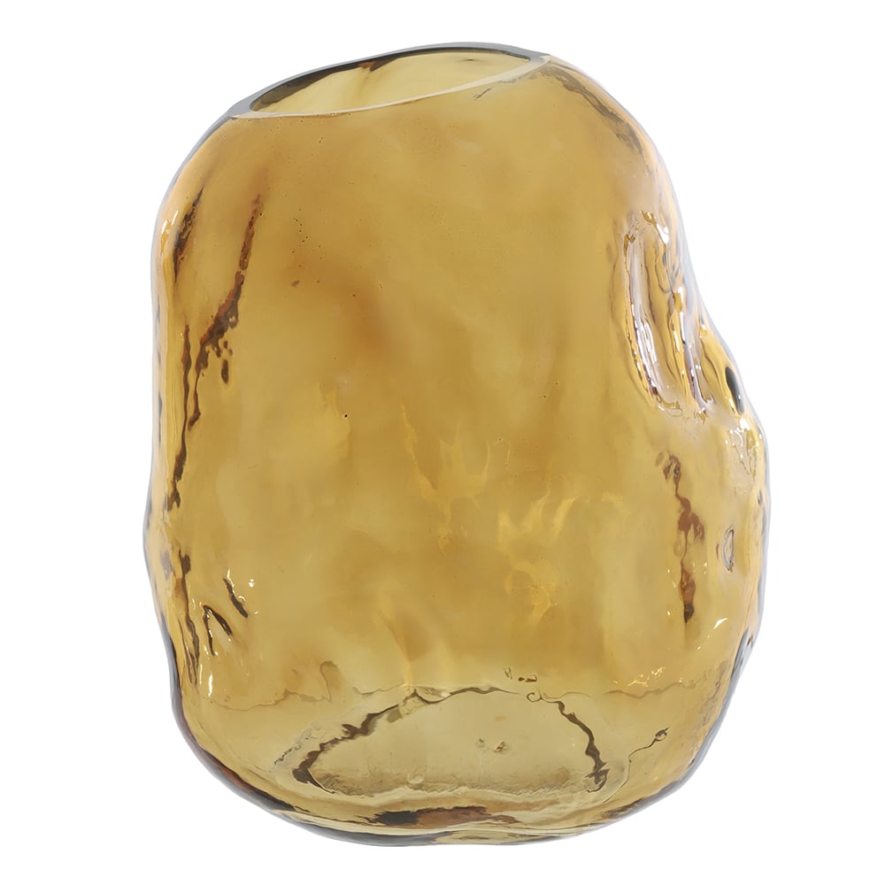 VASO DECORATIVO VIDRO ORGANICO (AMBAR) 19,5cm 16,5d
