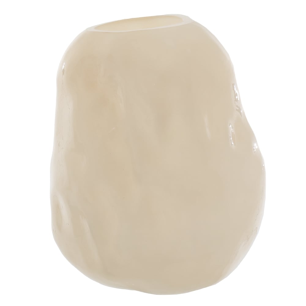 VASO DECORATIVO VIDRO ORGANICO (BEGE) 19,5cm 16,5d