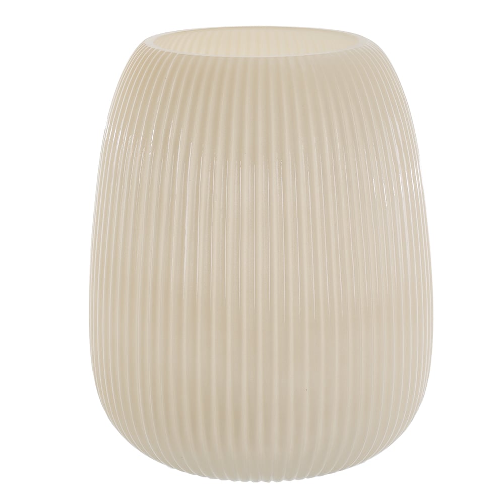 VASO DECORATIVO VIDRO CANELADO (BEGE) 26cm 21d