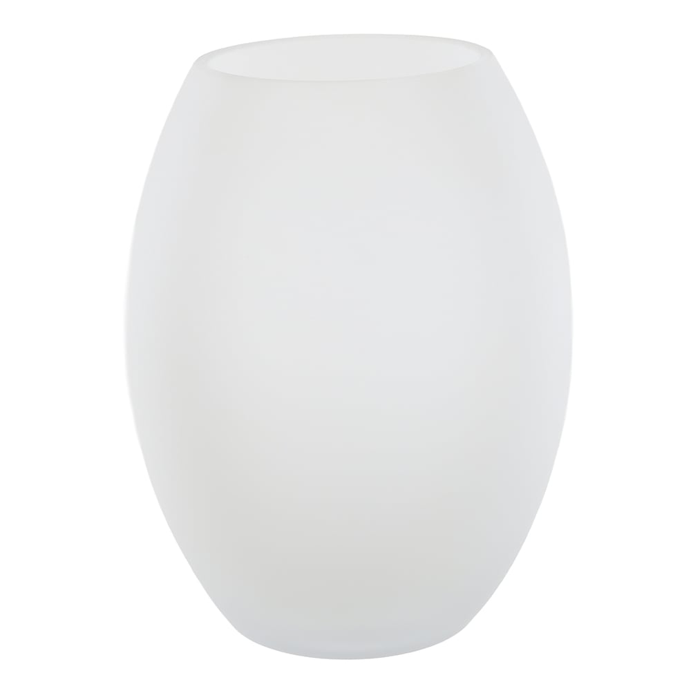 VASO DECORATIVO VIDRO (BRANCO FOSCO) 19cm 15d