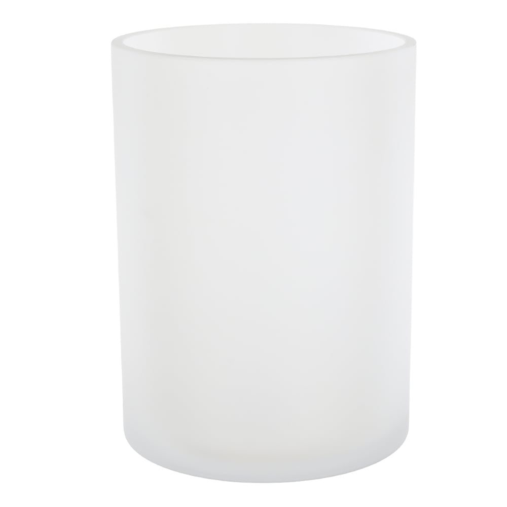 VASO DECORATIVO VIDRO TUBO (BRANCO FOSCO) 20cm 15d