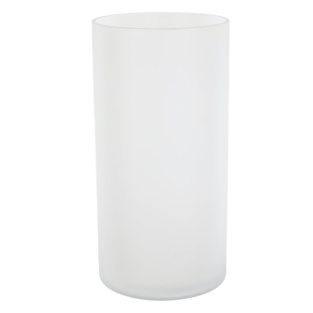VASO DECORATIVO VIDRO TUBO (BRANCO FOSCO) 30cm 15d