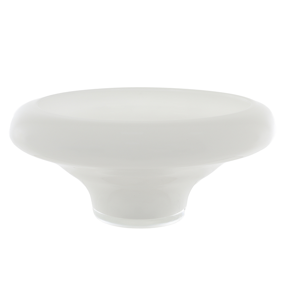 CENTRO DE MESA VIDRO (BRANCO LEITOSO) 12,5cm 27,5d