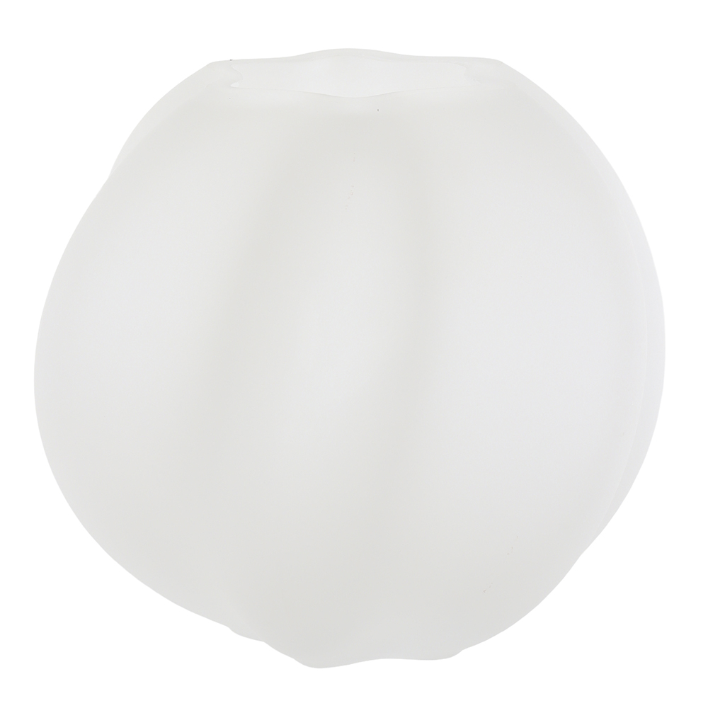 VASO DECORATIVO VIDRO CURVAS (BRANCO FOSCO) 15cm 17,5d