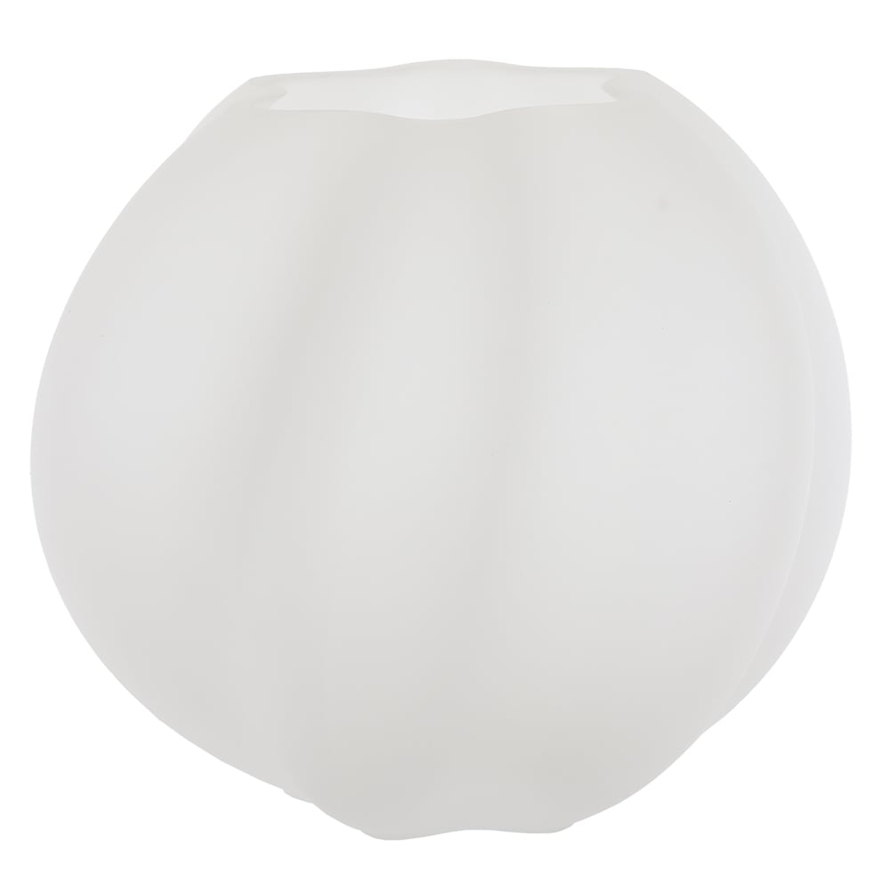 VASO DECORATIVO VIDRO CURVAS (BRANCO FOSCO) 19cm 22d