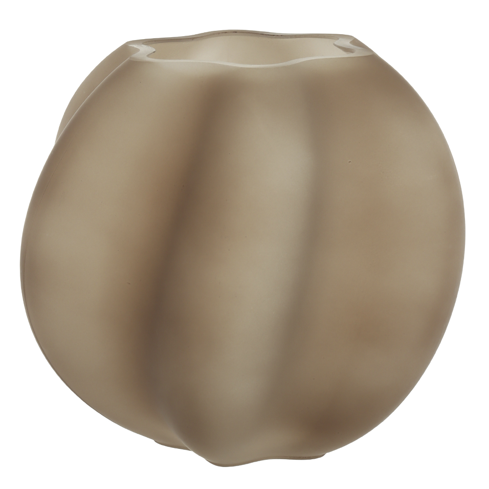 VASO DECORATIVO VIDRO CURVAS (MARROM FOSCO) 19cm 22d