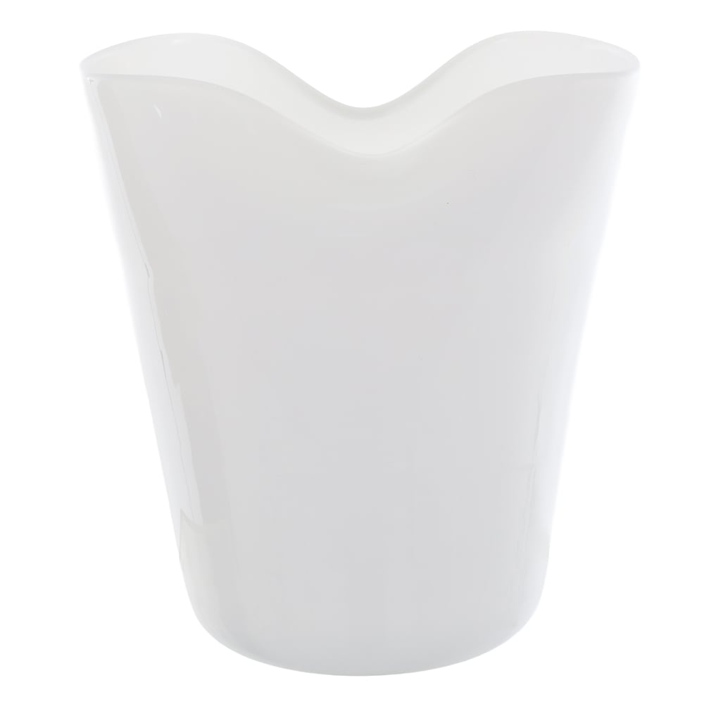 VASO DECORATIVO VIDRO (BRANCO LEITOSO) 20X17,5X15,5cm