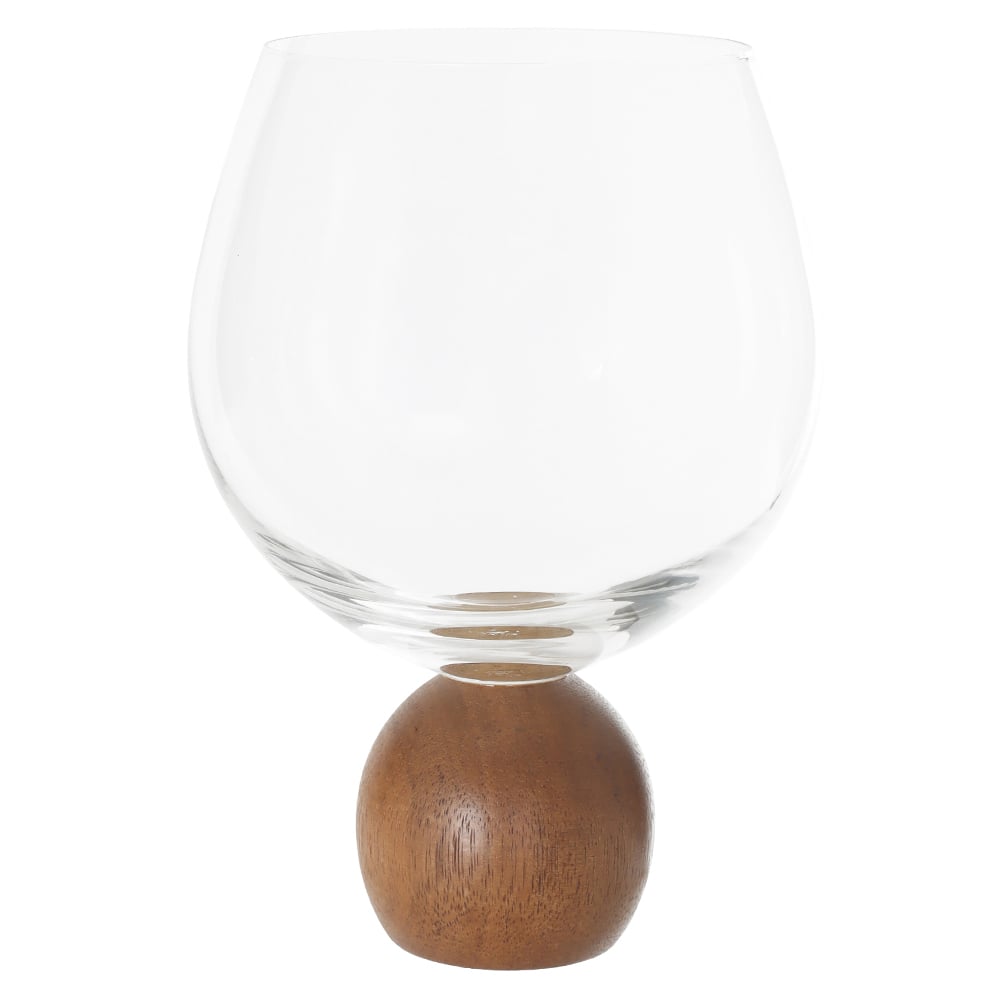 CJ TACAS VINHO 625ml 14,8X10,6cm C/4 PCS HASTE MADEIR KOA ESFERA (TRANSPARENTE)