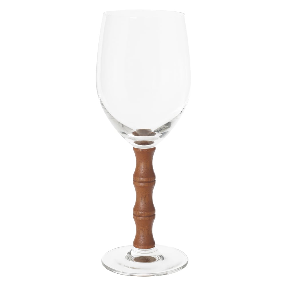 CJ TACAS VINHO 435ml 22,7X8,6cm C/4 PCS HASTE MADEIR KOA (TRANSPARENTE)